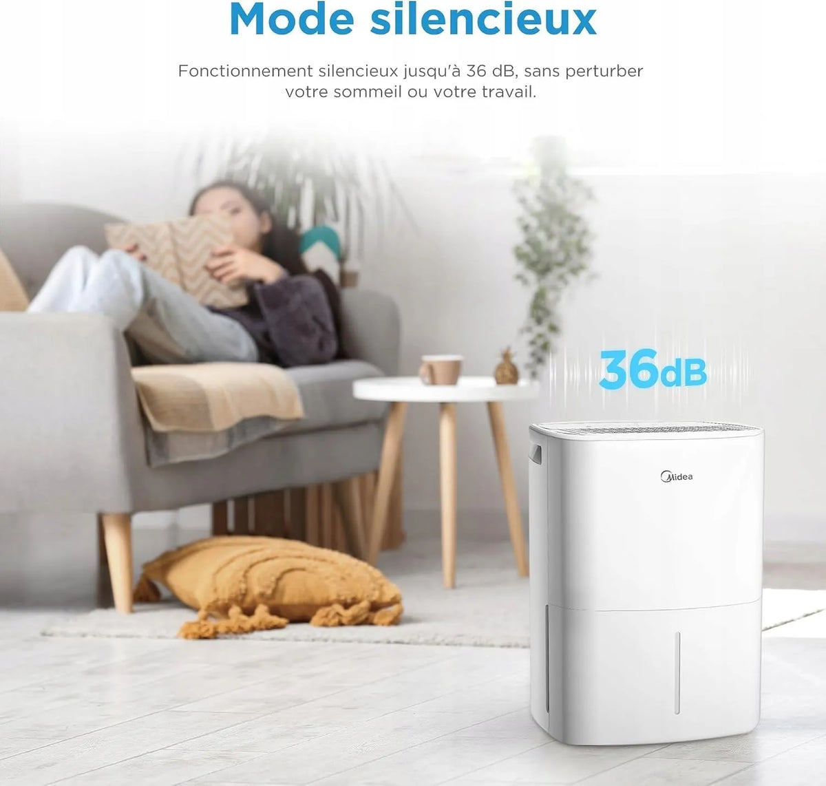„Midea“ MDD0Z-12DEN7-QA3 oro sausintuvas „Anti-Mould“, 12 l/24 val., išmanusis