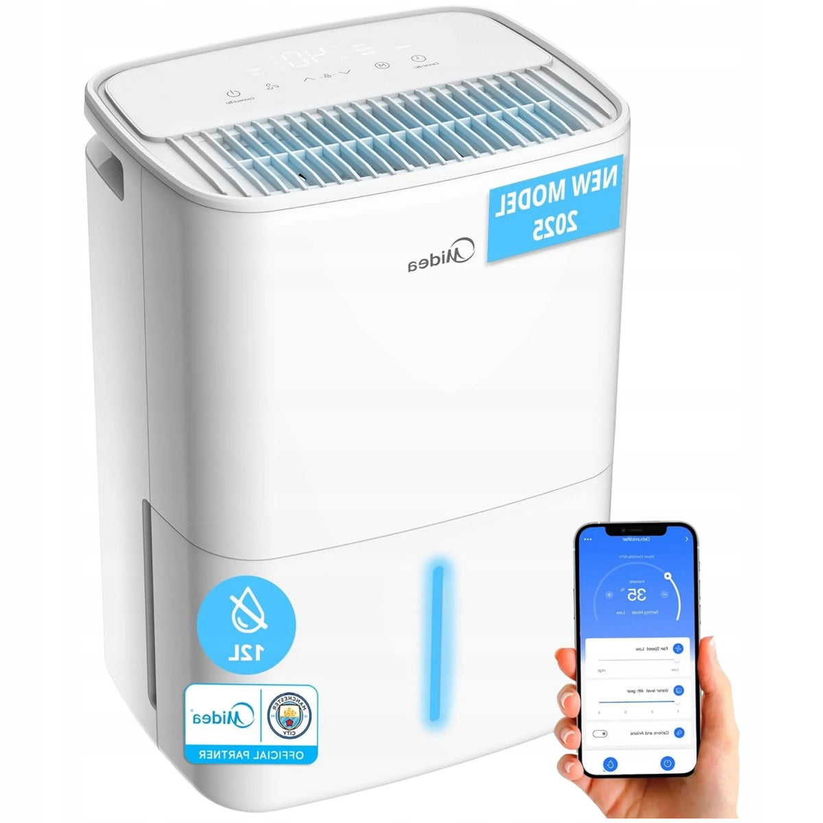 „Midea“ MDD0Z-12DEN7-QA3 oro sausintuvas „Anti-Mould“, 12 l/24 val., išmanusis