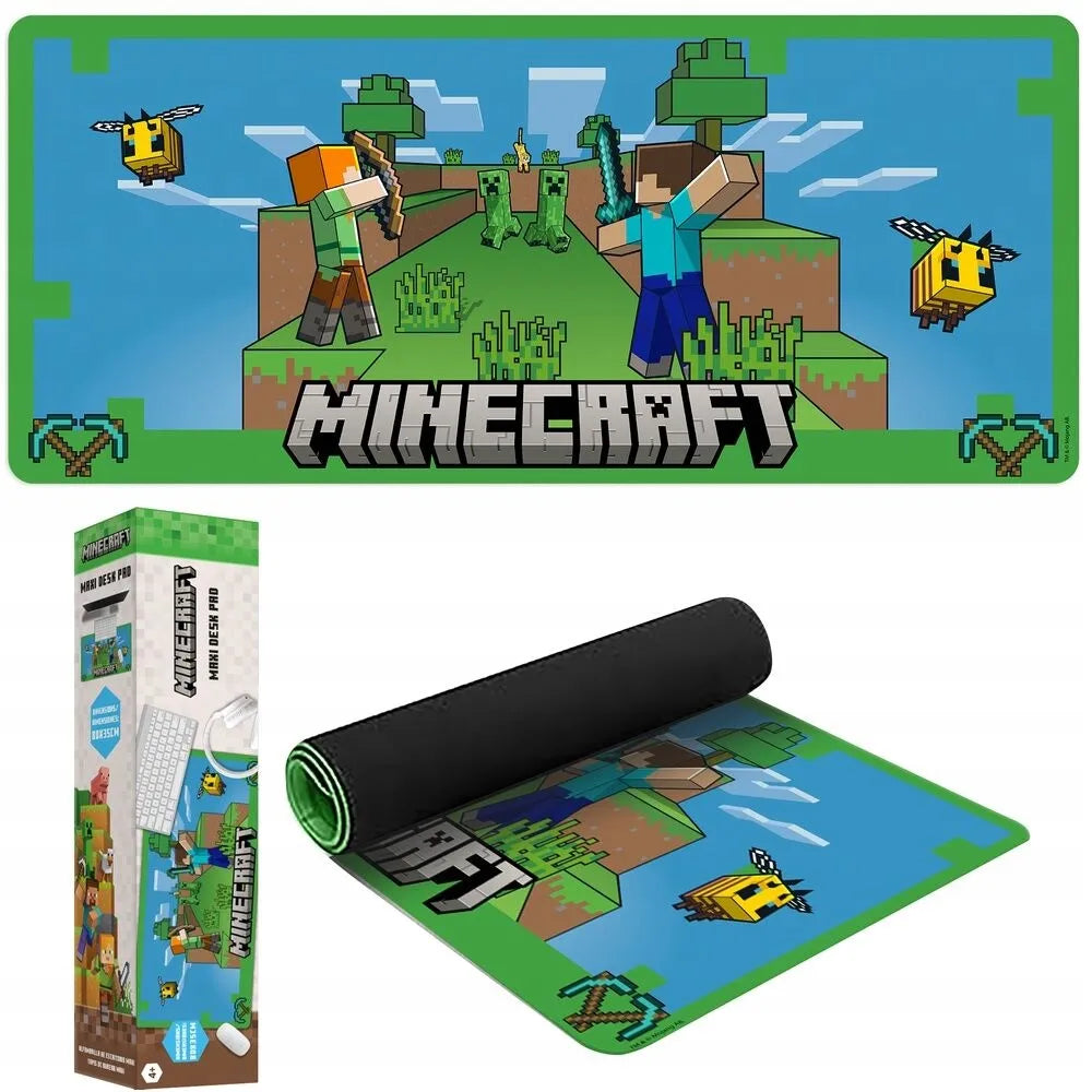 Minecraft pelės kilimėlis, itin didelis, 80x35 cm - licencijuotas produktas