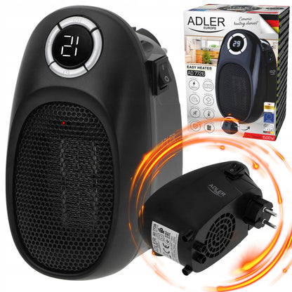 MINI ELEKTRINIS ŠILDYTUVAS ADLER MINI 7726 TERMOVENTILIATORIUS ŠILDYKLĖ SU LAIKMAČIU IR REGULIAVIMU