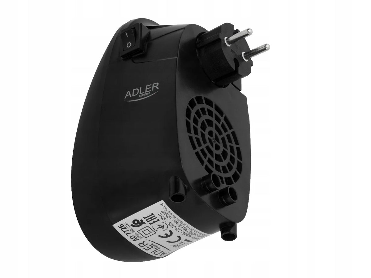 MINI ELEKTRINIS ŠILDYTUVAS ADLER MINI 7726 TERMOVENTILIATORIUS ŠILDYKLĖ SU LAIKMAČIU IR REGULIAVIMU