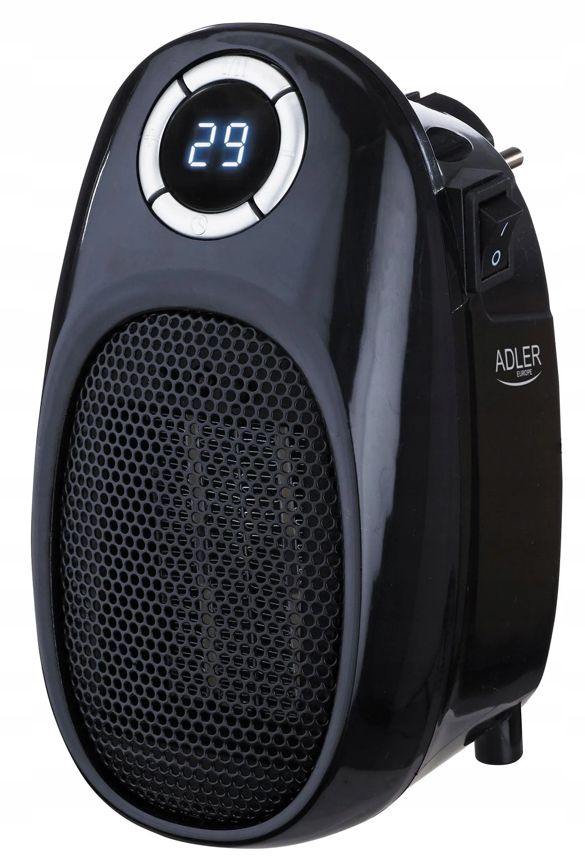 MINI ELEKTRINIS ŠILDYTUVAS ADLER MINI 7726 TERMOVENTILIATORIUS ŠILDYKLĖ SU LAIKMAČIU IR REGULIAVIMU