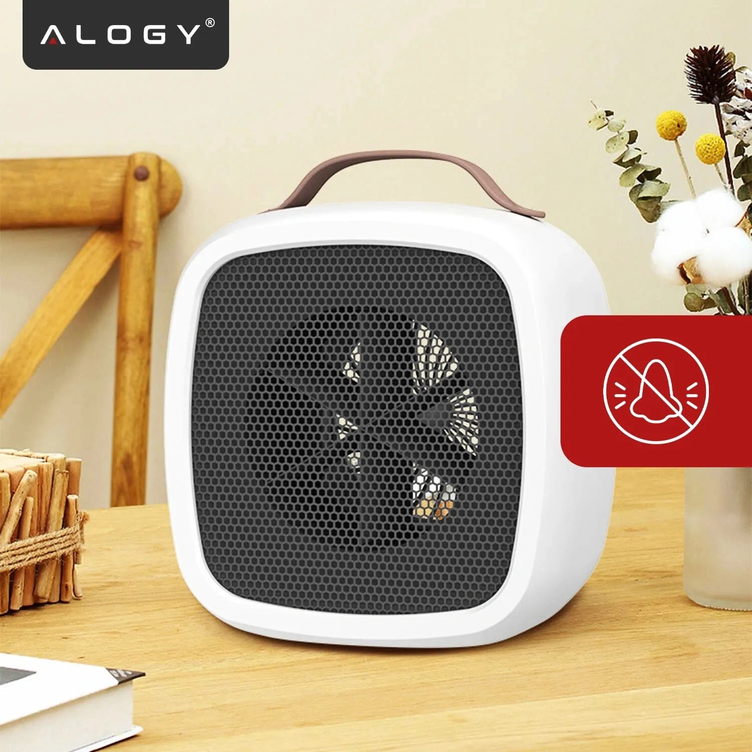 Mini elektrinis šildytuvas Alogy, 500W, baltas