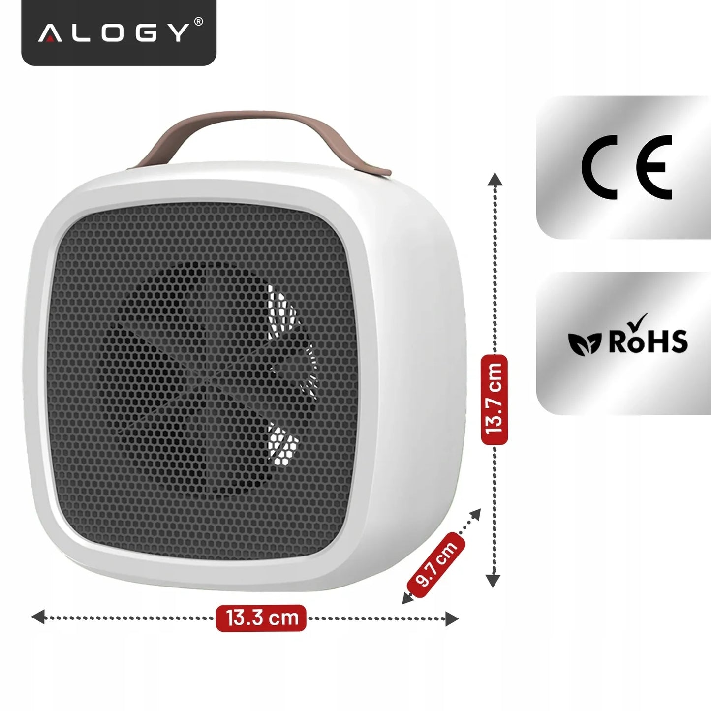 Mini elektrinis šildytuvas Alogy, 500W, baltas