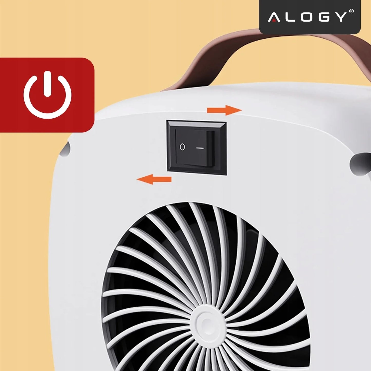 Mini elektrinis šildytuvas Alogy, 500W, baltas