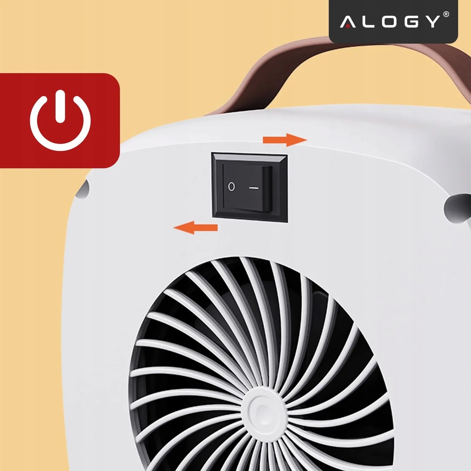 Mini elektrinis šildytuvas Alogy, 500W, baltas
