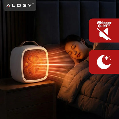 Mini elektrinis šildytuvas Alogy, 500W, baltas