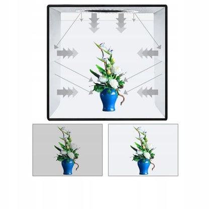 Mini foto studija šviesdėžė su integruotu LED apšvietimu 40x40x40cm