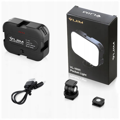 Mini LED studijinė lempa 6500K Ulanzi VL-100C + "cold shoe" jungtis priedams