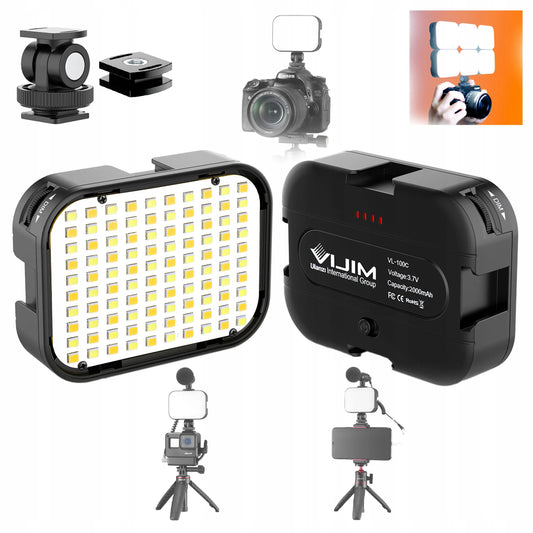 Mini LED studijinė lempa 6500K Ulanzi VL-100C + "cold shoe" jungtis priedams