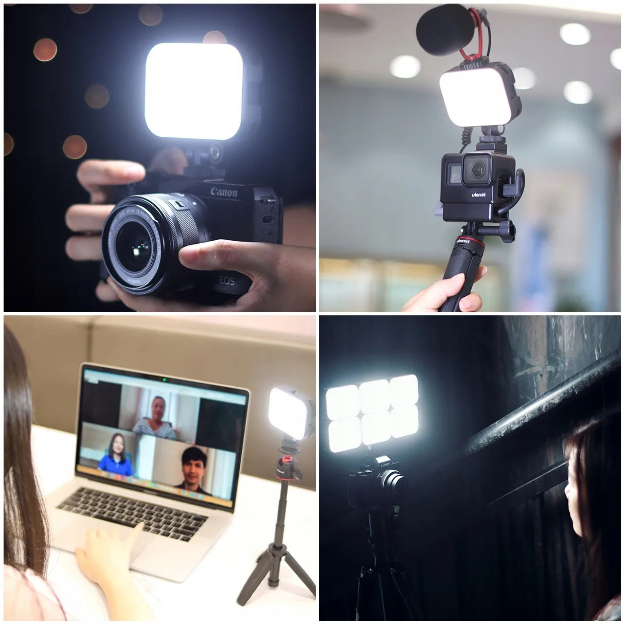 Mini LED studijinė lempa 6500K Ulanzi VL-100C + "cold shoe" jungtis priedams