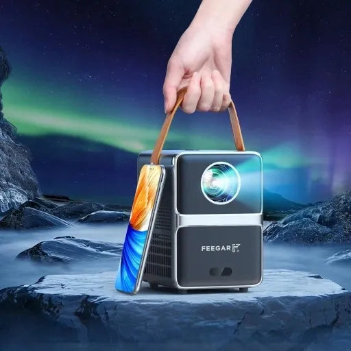 Mini projektorius Feegar SHOW LED TV nešiojamas su WiFi 5G Bluetooth ir fokusavimo funkcija