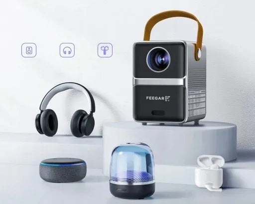 Mini projektorius Feegar SHOW LED TV nešiojamas su WiFi 5G Bluetooth ir fokusavimo funkcija