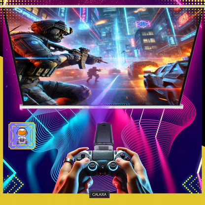 Mini projektorius GALAXIA HY320, nešiojamas, Android 11, LED, Wi-Fi, HD, Smart TV, juodas