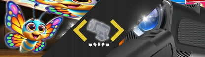 Mini projektorius GALAXIA HY320, nešiojamas, Android 11, LED, Wi-Fi, HD, Smart TV, juodas