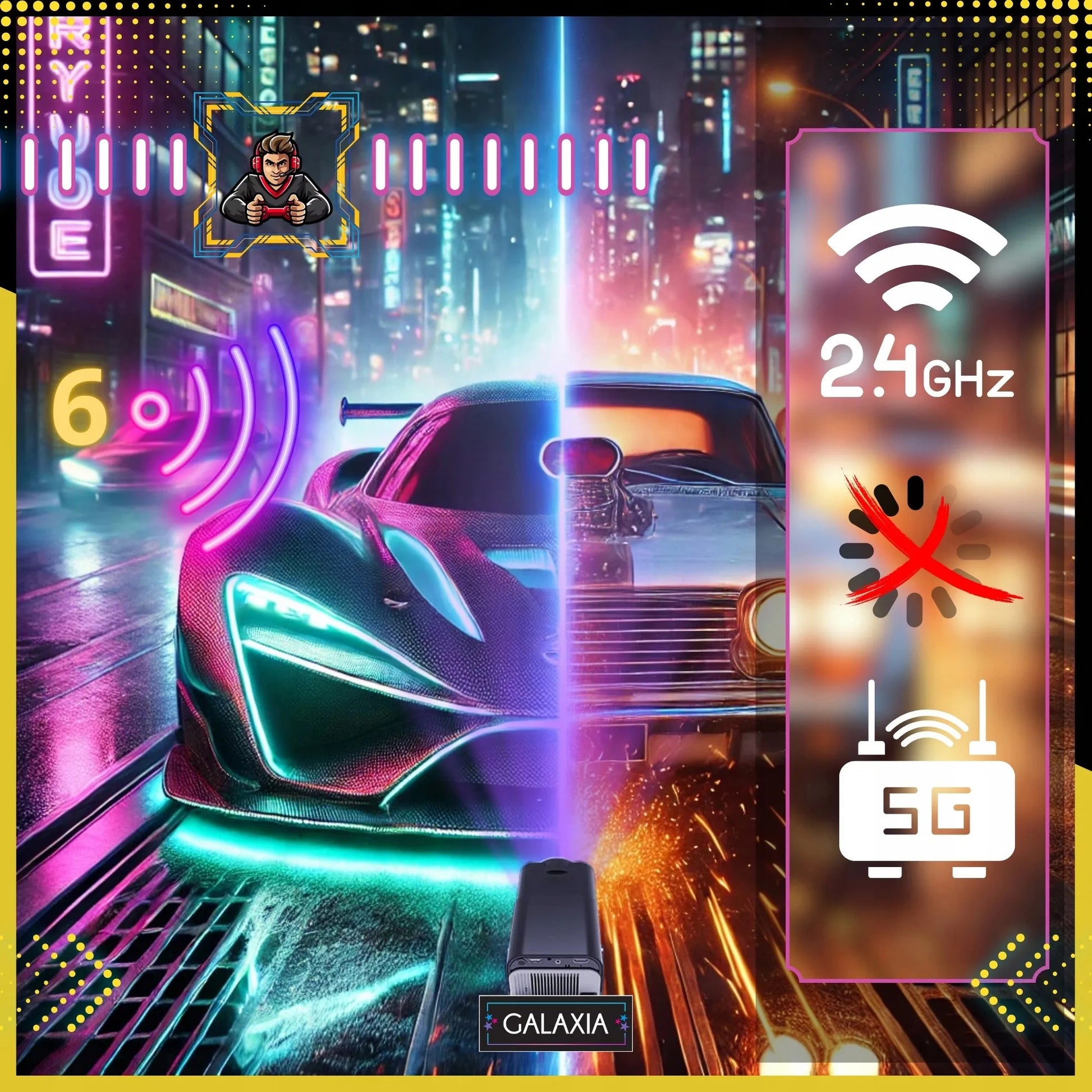 Mini projektorius GALAXIA HY320, nešiojamas, Android 11, LED, Wi-Fi, HD, Smart TV, juodas