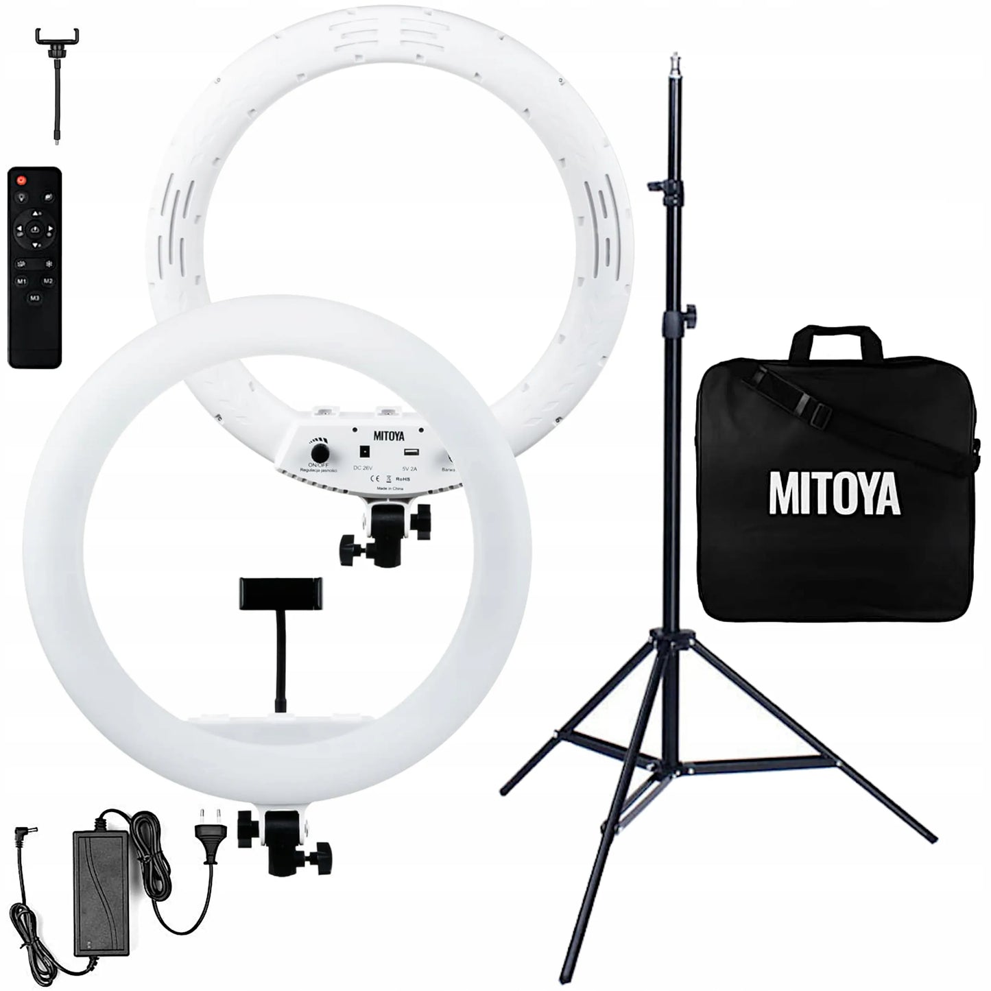 MITOYA MTY-18C kosmetologinė žiedinė lempa 50 W + trikojis 70-215 cm
