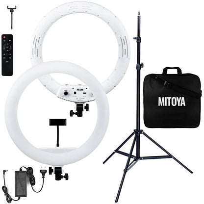 MITOYA MTY-18C kosmetologinė žiedinė lempa 50 W + trikojis 70-215 cm