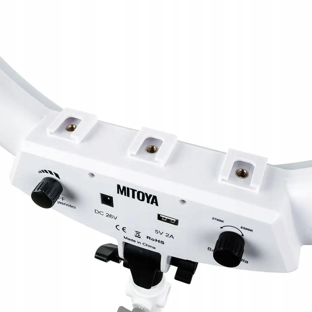 MITOYA MTY-18C kosmetologinė žiedinė lempa 50 W + trikojis 70-215 cm