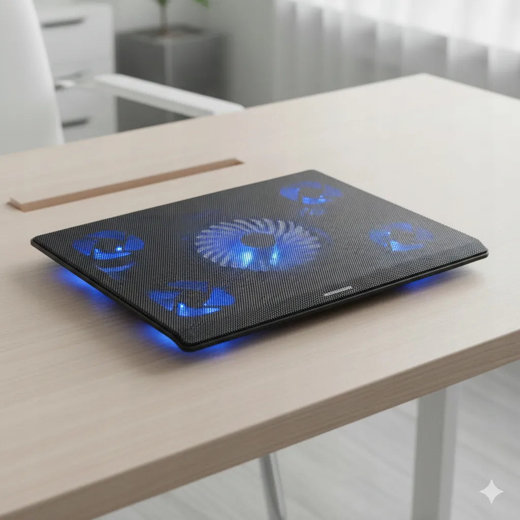 MODECOM CF15 nešiojamojo kompiuterio aušinimo stovas 15,6"–17,3" su penkiais LED ventiliatoriais