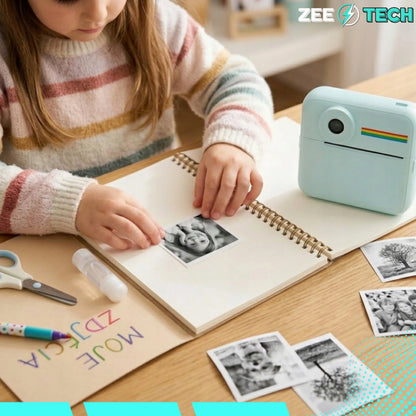 Momentinis skaitmeninis fotoaparatas vaikams „Drukuś“ su mini spausdintuvu ir 18 ritinėlių