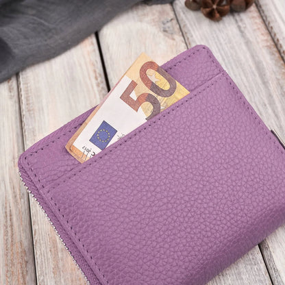 Moteriška odinė piniginė Paolo Peruzzi, violetinė, su RFID apsauga