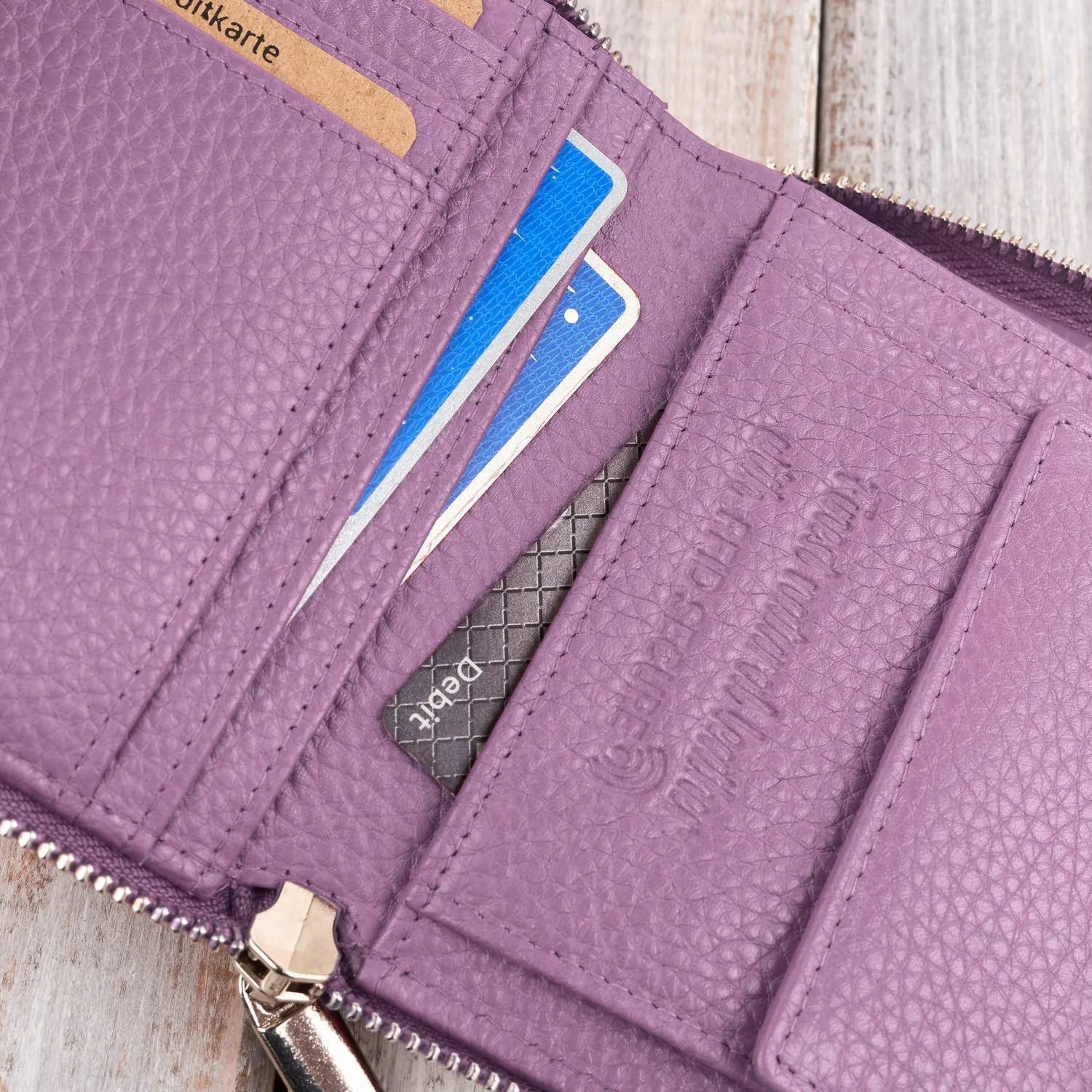 Moteriška odinė piniginė Paolo Peruzzi, violetinė, su RFID apsauga