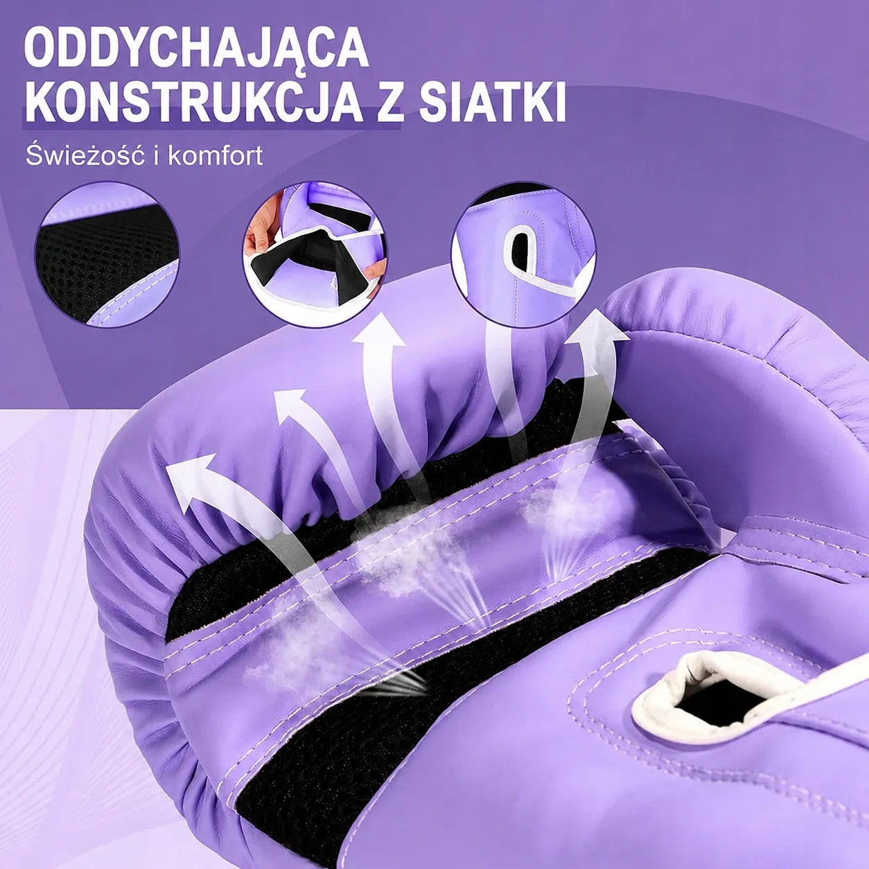 Moteriškos bokso pirštinės VoBo treniruotėms ir sparingui 10 oz, violetinės
