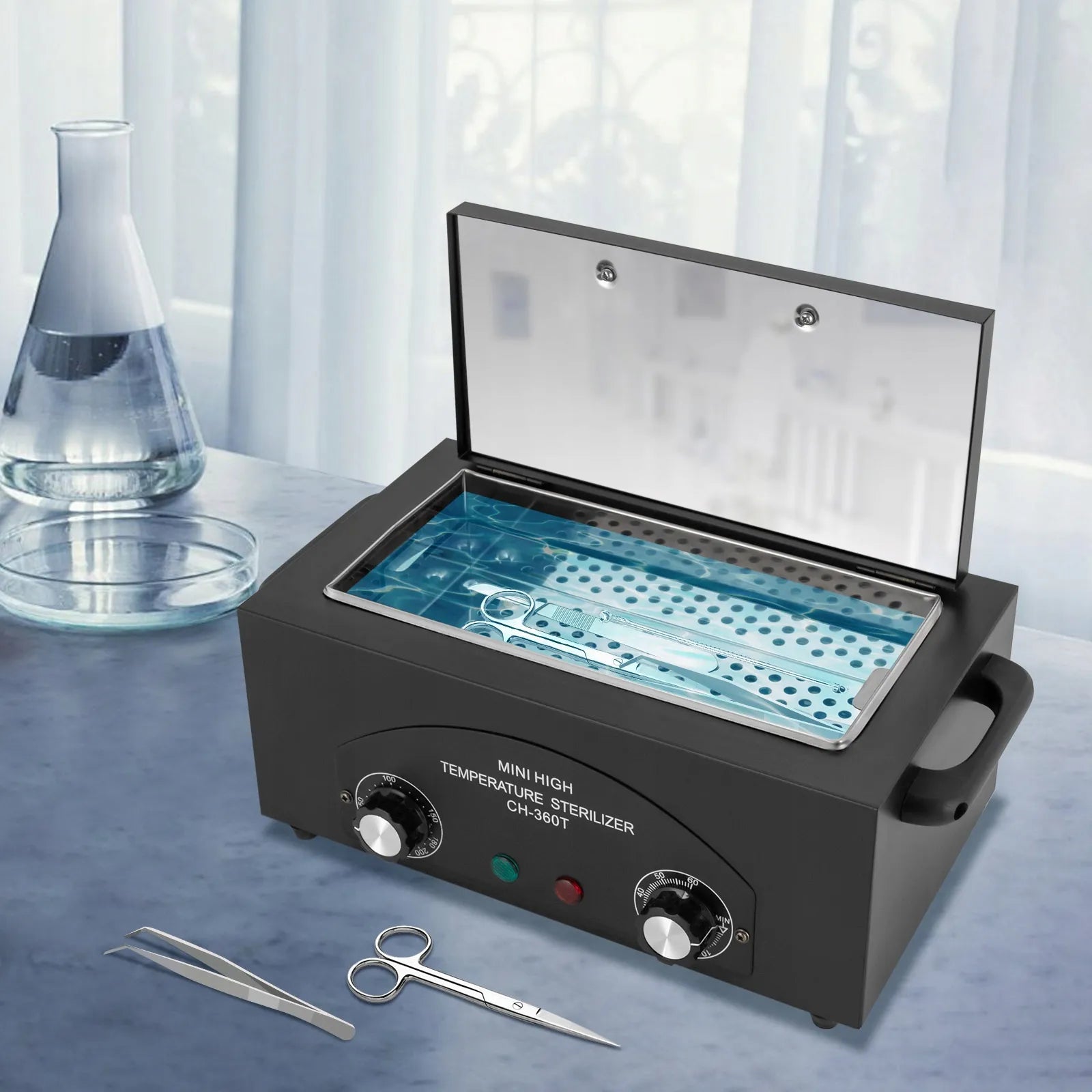 Nagų įrankių sterilizatorius 300W, aukštos temperatūros sterilizatorius su laikmačiu