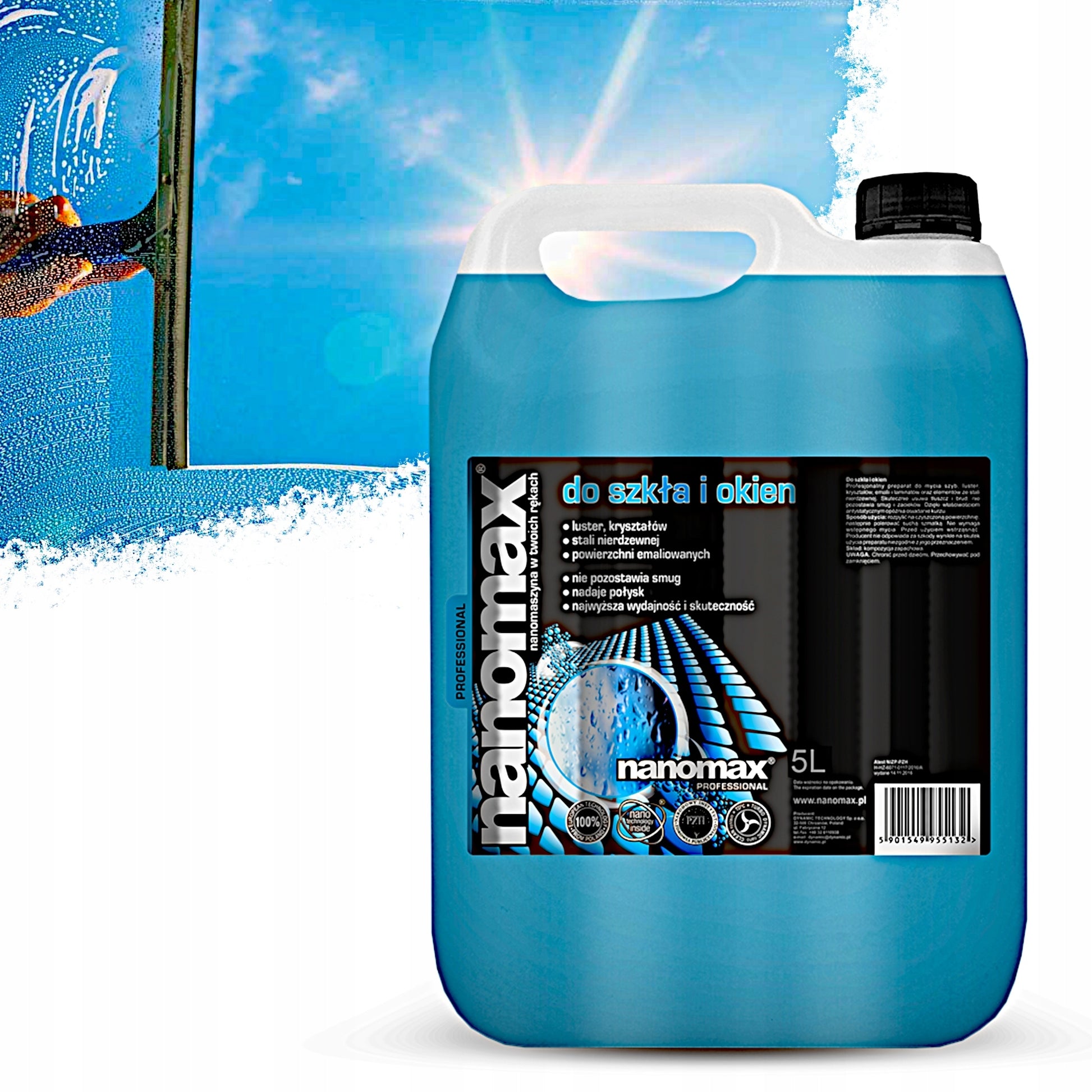 Nanomax stiklų valiklis 5L Efektyvus su nano sidabru