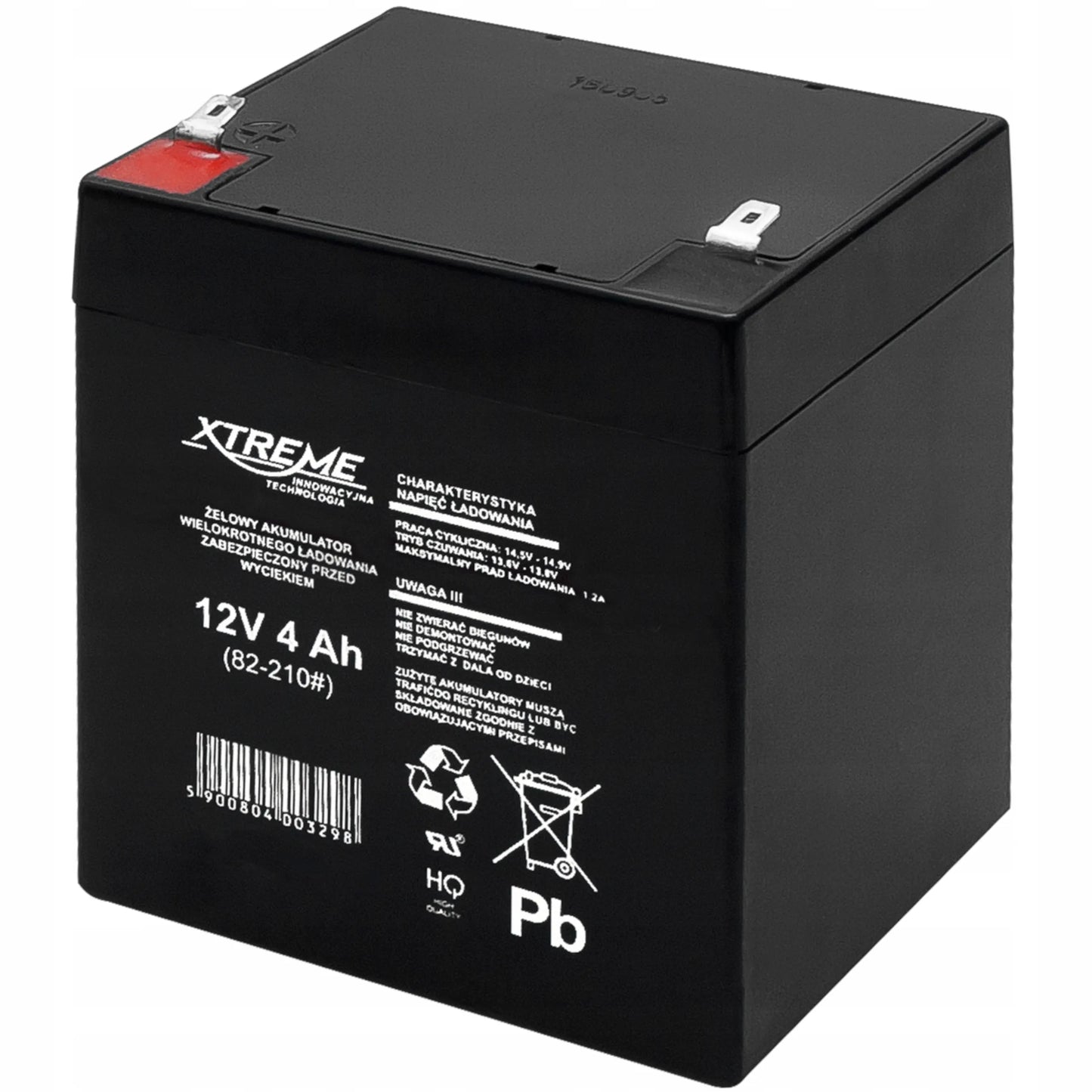 Neaptarnaujamas Xtreme gelinis akumuliatorius 12V 4Ah UPS (matmenys kaip 5Ah)