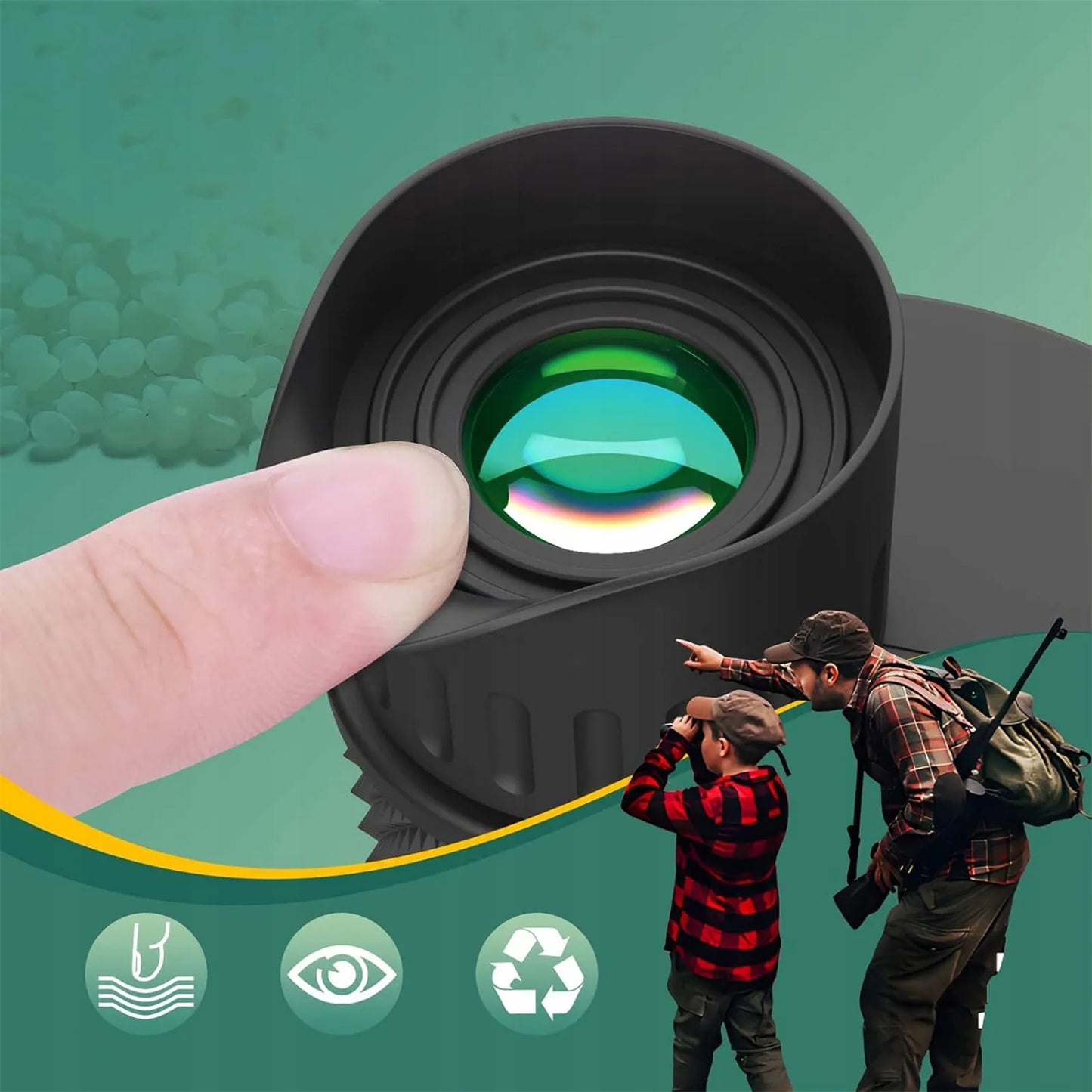 Neperšlampami žiūronai ZOOM 10x25 BAK-4 medžioklei, kelionėms, dienai ir nakčiai HD