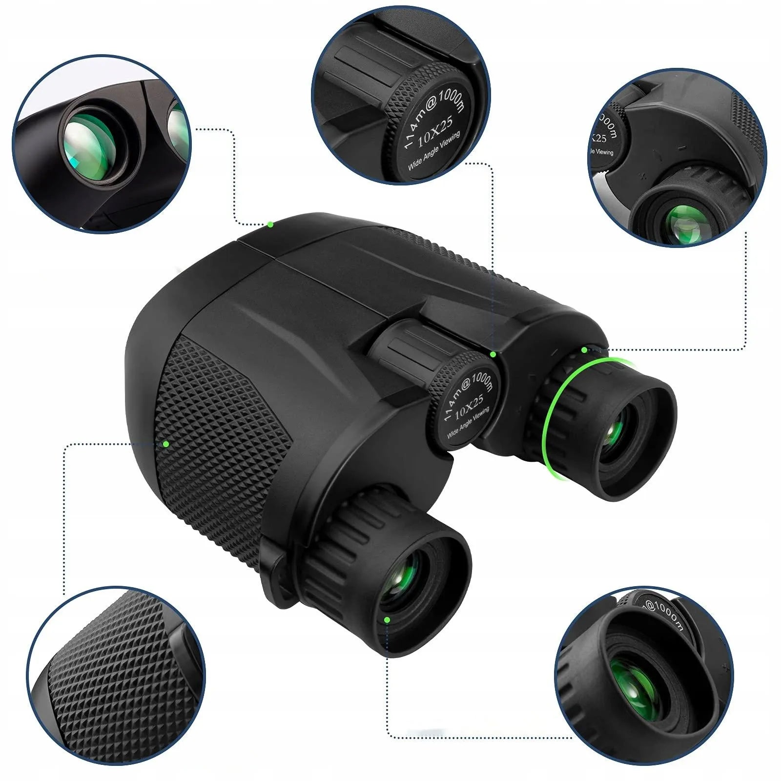 Neperšlampami žiūronai ZOOM 10x25 BAK-4 medžioklei, kelionėms, dienai ir nakčiai HD
