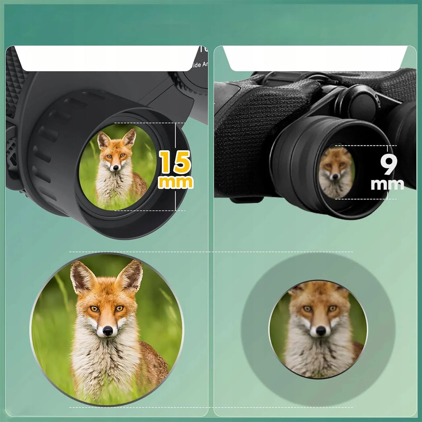 Neperšlampami žiūronai ZOOM 10x25 BAK-4 medžioklei, kelionėms, dienai ir nakčiai HD