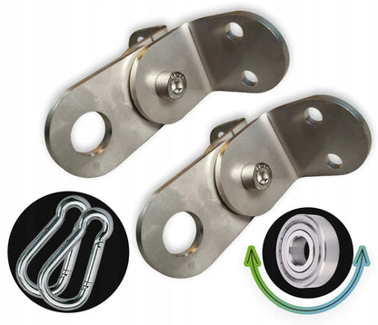 Nerūdijančio plieno laikikliai su guoliu sūpynėms INOX