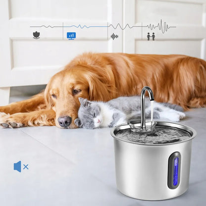 Nerūdijančiojo plieno kačių fontanėlis, 2,2 l, tylus automatinis girdyklos fontanėlis