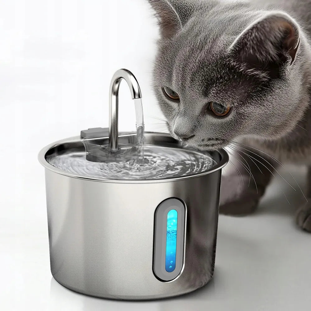 Nerūdijančiojo plieno kačių fontanėlis, 2,2 l, tylus automatinis girdyklos fontanėlis
