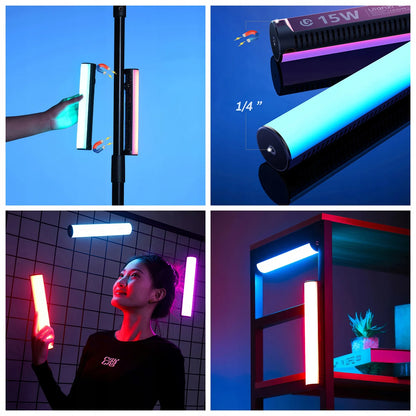 Nešiojama RGB LED vaizdo lempa ULANZI B15RGB studijiniam apšvietimui