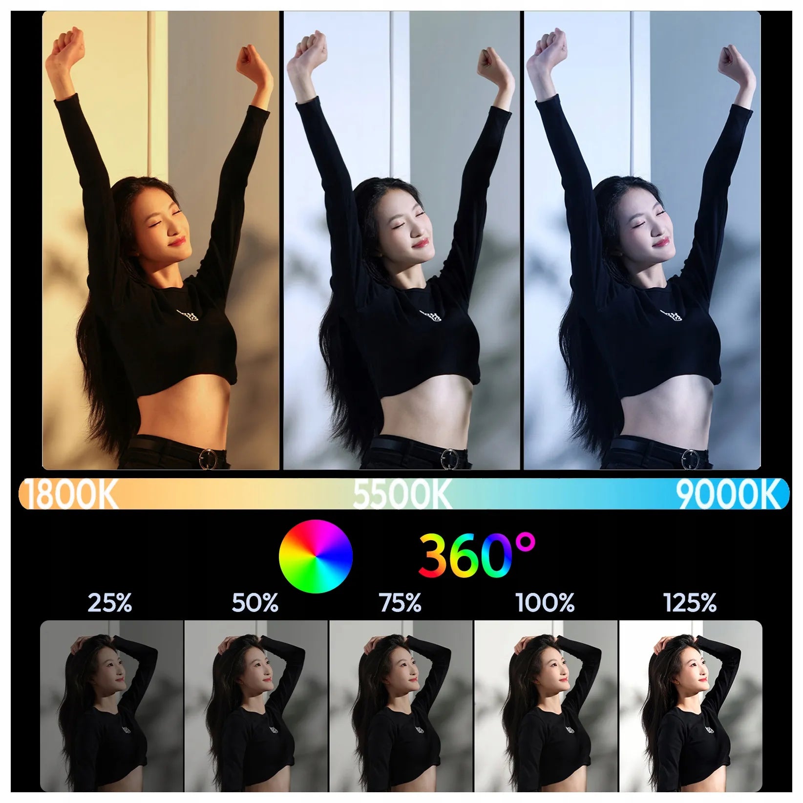 Nešiojama RGB LED vaizdo lempa ULANZI B15RGB studijiniam apšvietimui