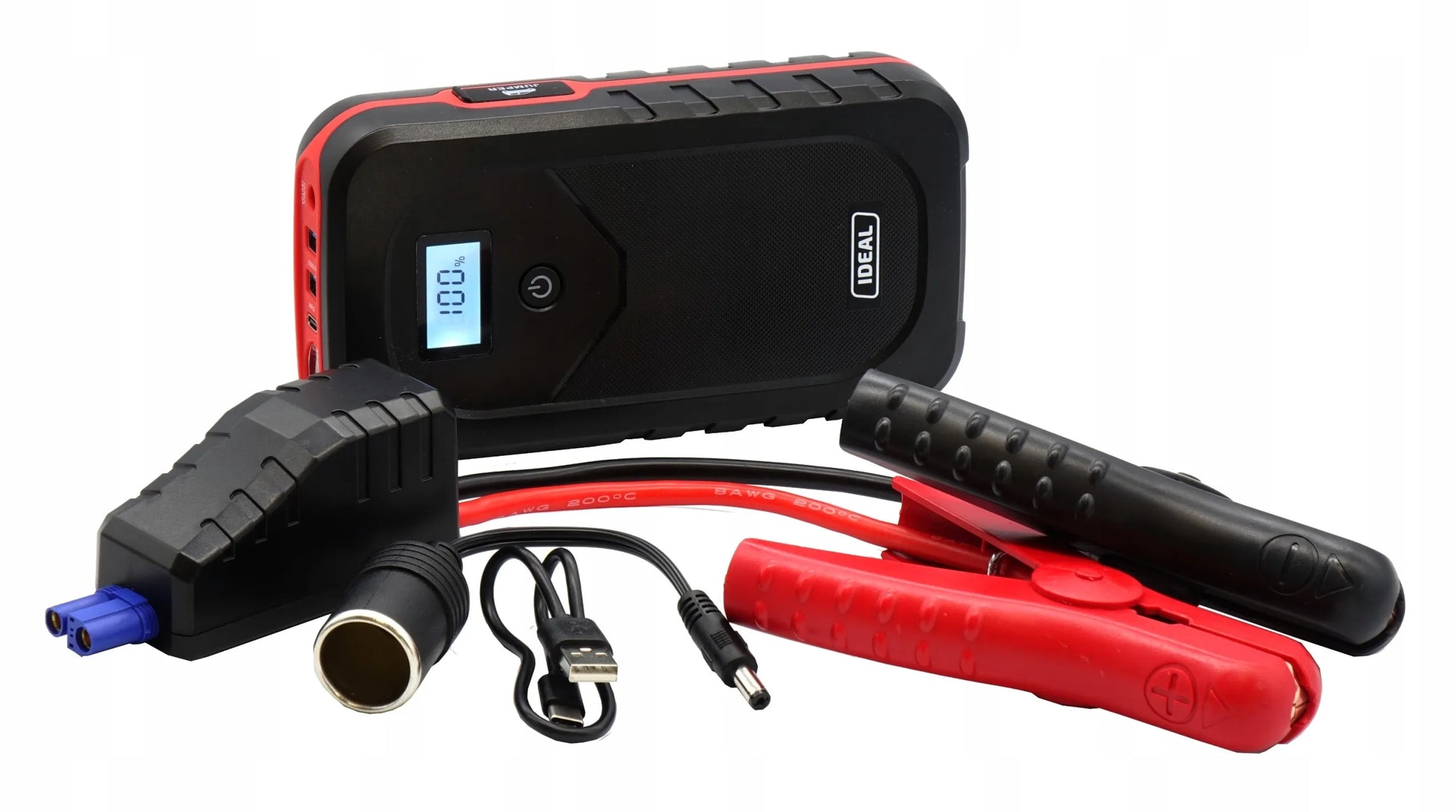 NEŠIOJAMAS AUTOMOBILIO AKUMULIATORIAUS PALEIDIKLIS IR ĮKROVIKLIS IDEAL X-STARTER 15 LIPO PRO