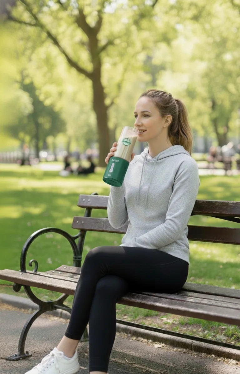 Nešiojamas belaidis „beWell Plus“ trintuvas kokteiliams ir glotnučiams, 500 ml
