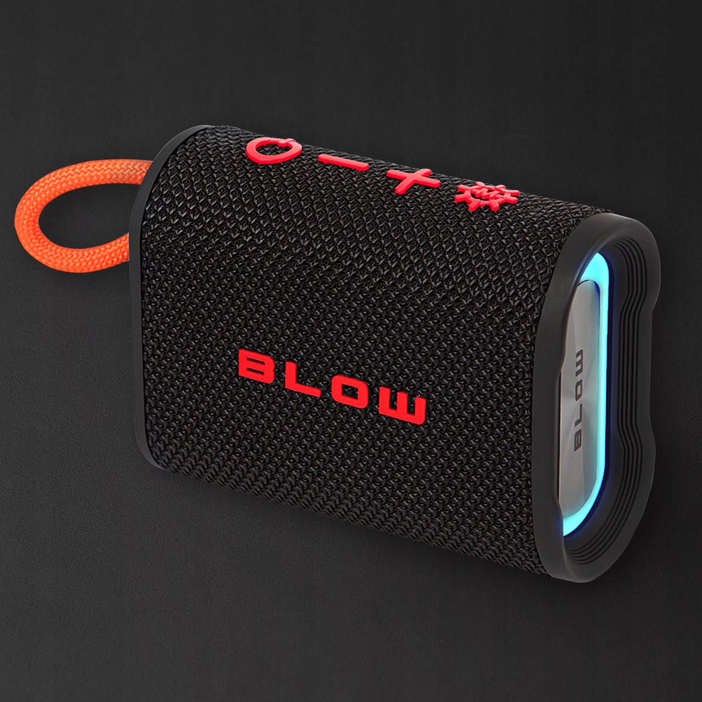 Nešiojamas belaidis „Bluetooth“ garsiakalbis BLOW AQUA TUNE, vandeniui atsparus IP67, FM radijas, USB, RGB