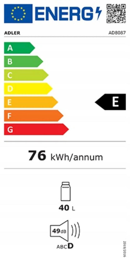 Nešiojamas elektrinis kelioninis šaltkrepšis Adler 40L, 12V/230V
