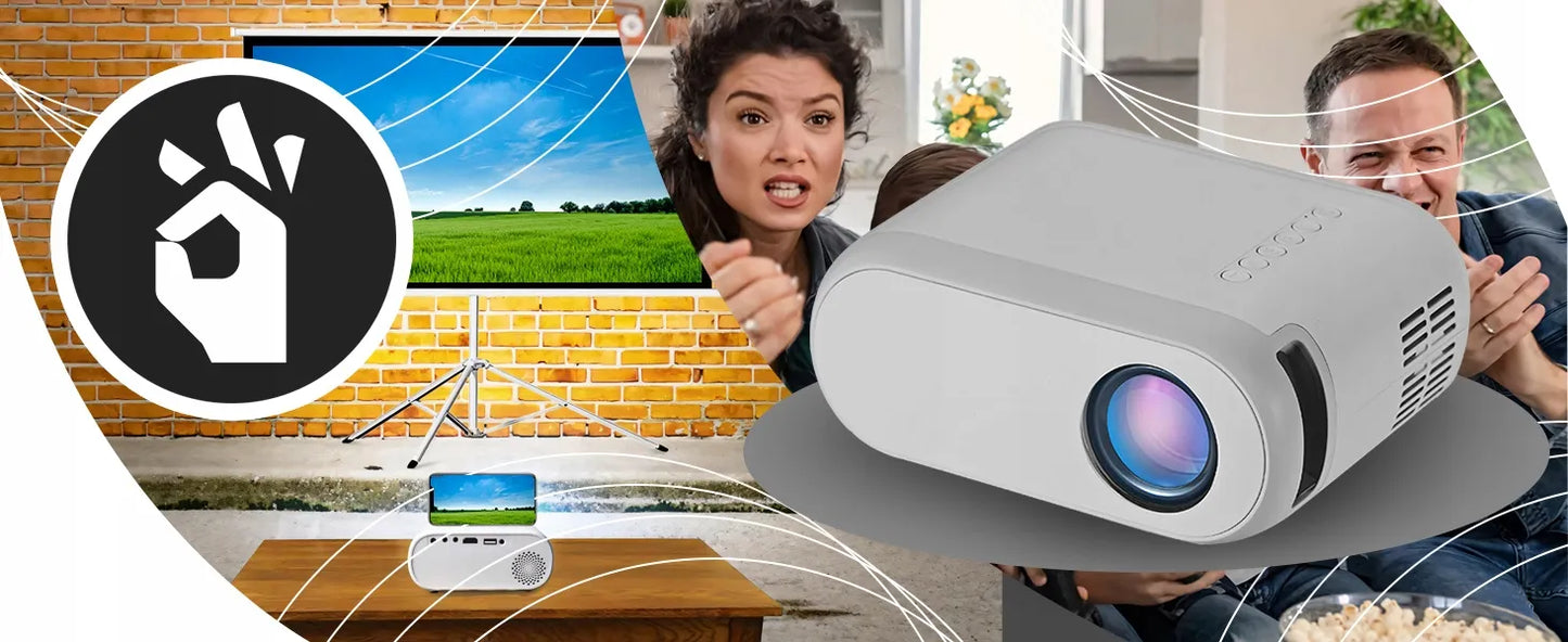 Nešiojamas LED projektorius su Wi-Fi, Full HD 1080P, 3000 lm, integruotu garsiakalbiu
