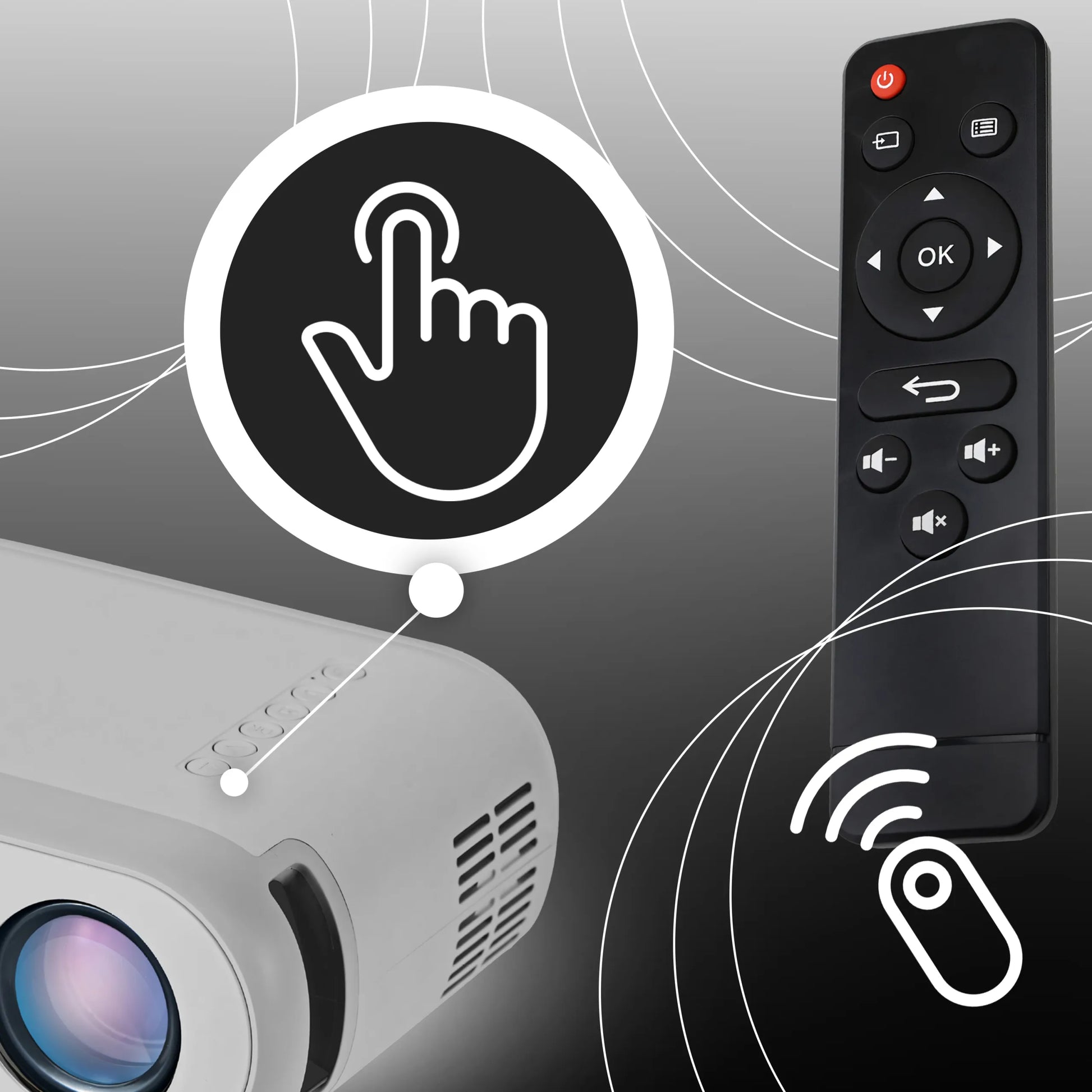 Nešiojamas LED projektorius su Wi-Fi, Full HD 1080P, 3000 lm, integruotu garsiakalbiu