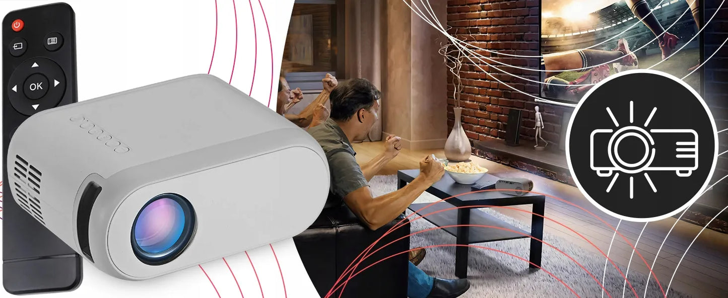 Nešiojamas LED projektorius su Wi-Fi, Full HD 1080P, 3000 lm, integruotu garsiakalbiu