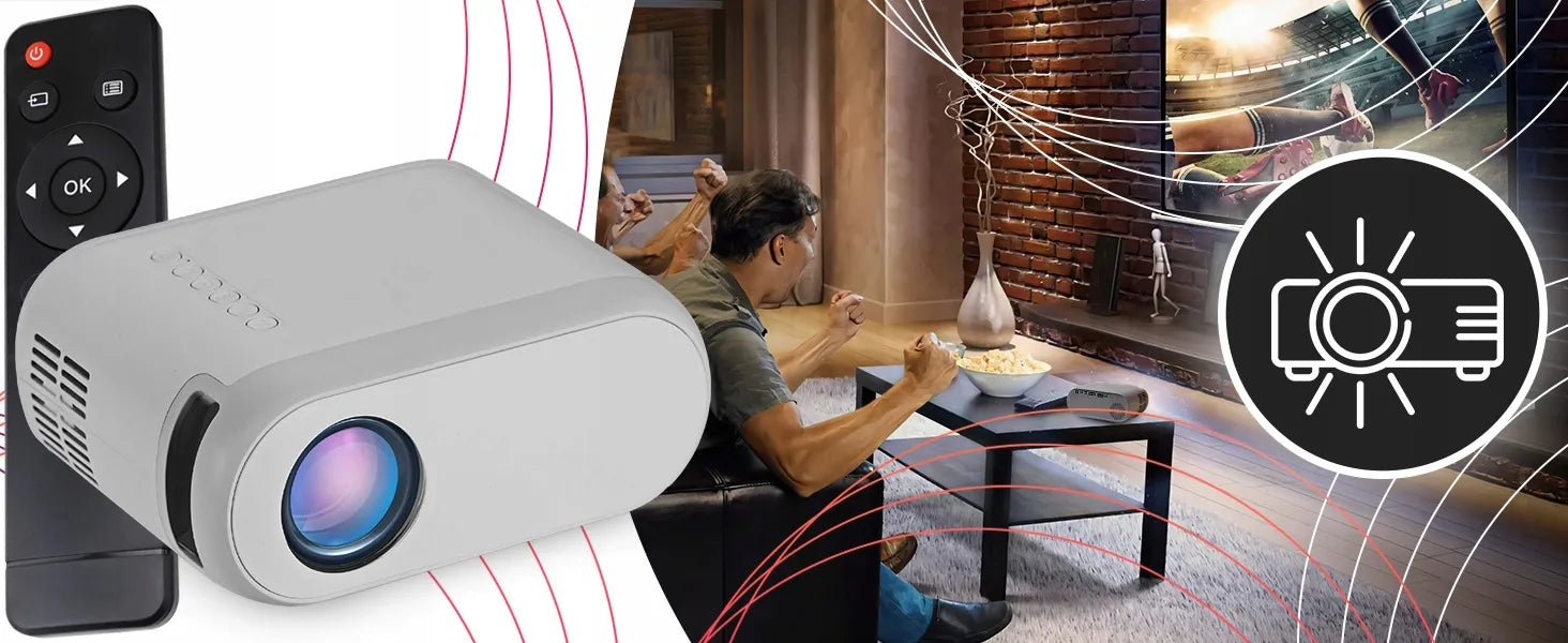 Nešiojamas LED projektorius su Wi-Fi, Full HD 1080P, 3000 lm, integruotu garsiakalbiu