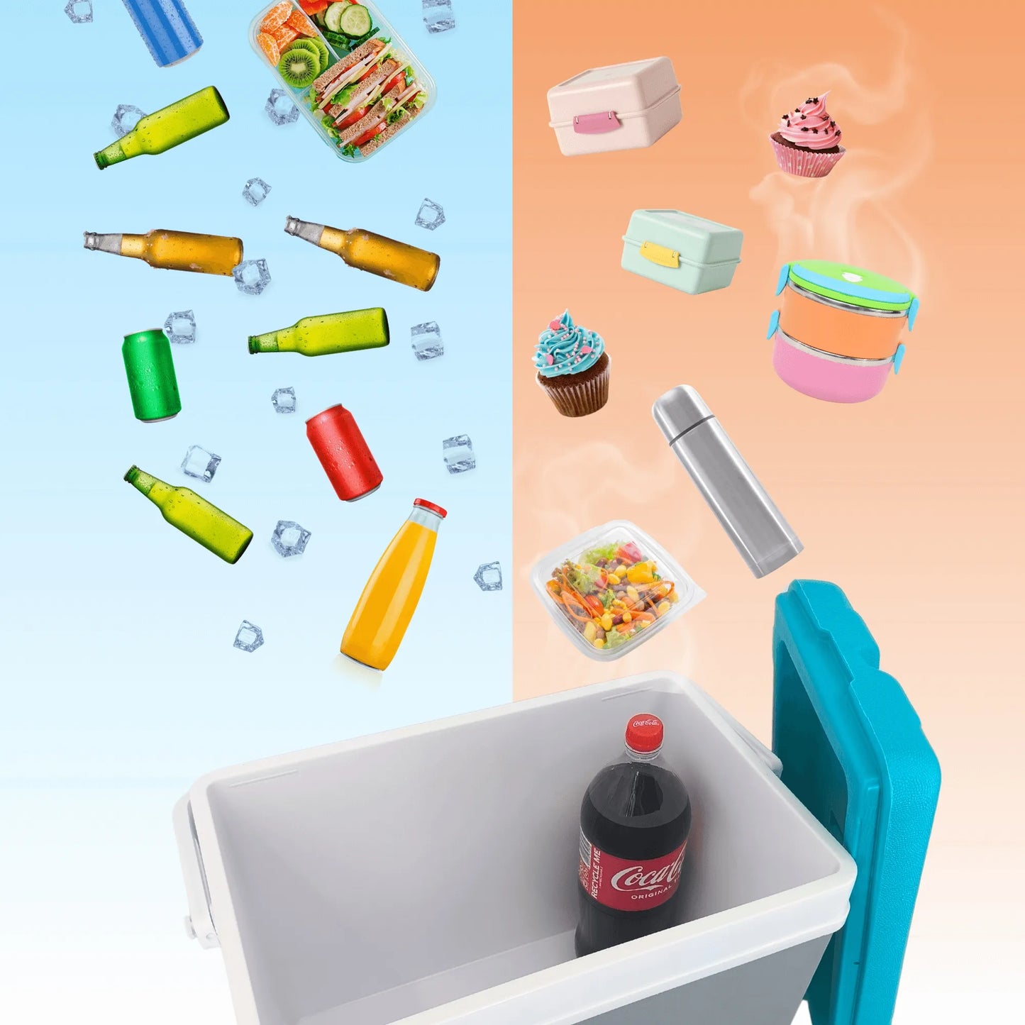 Nešiojamas šaltkrepšis 35L su šaldymo elementais – Kamai Coolbox