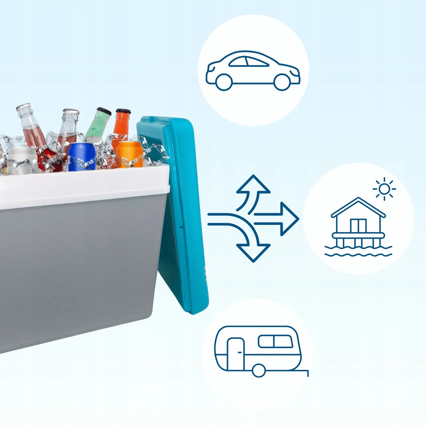 Nešiojamas šaltkrepšis 35L su šaldymo elementais – Kamai Coolbox