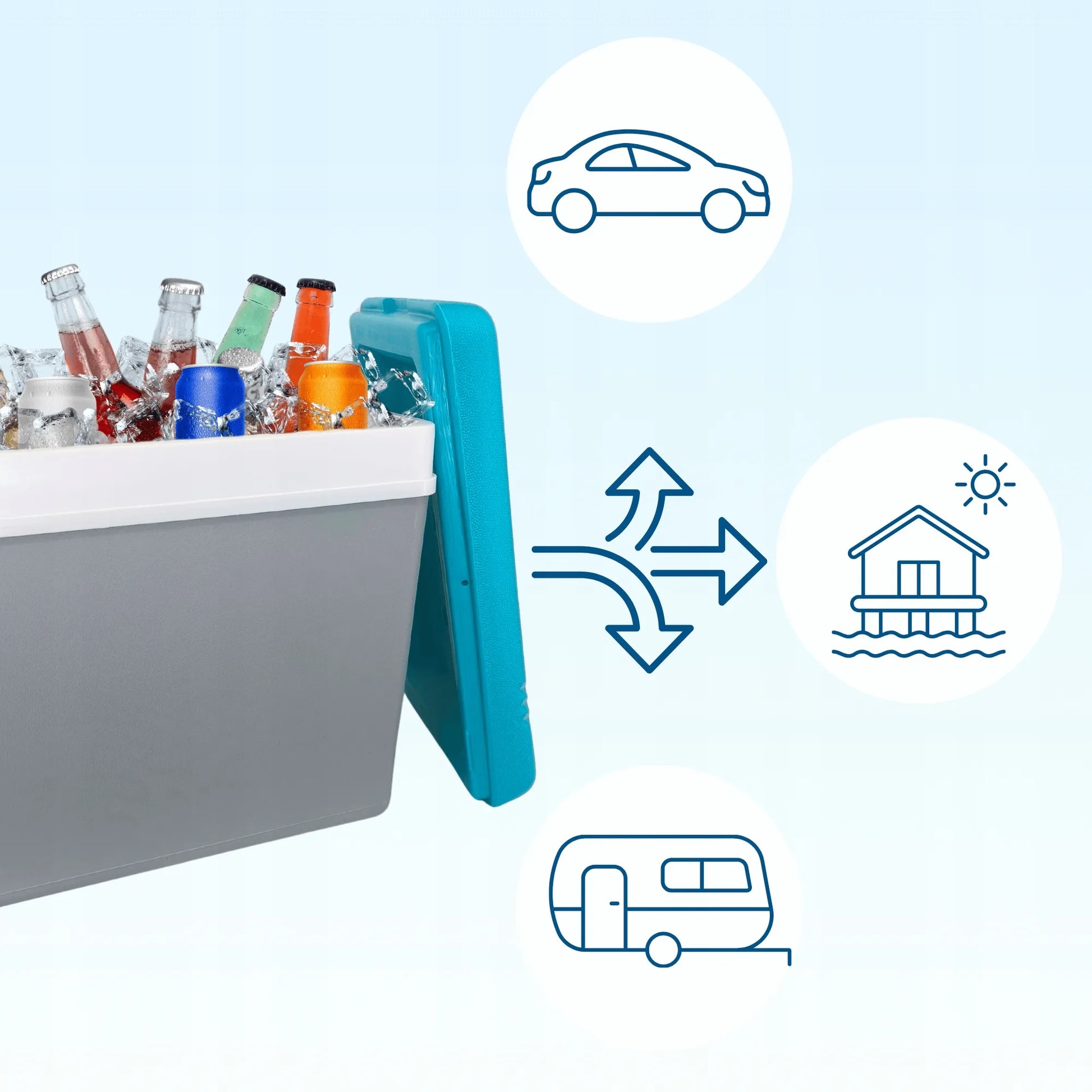 Nešiojamas šaltkrepšis 35L su šaldymo elementais – Kamai Coolbox